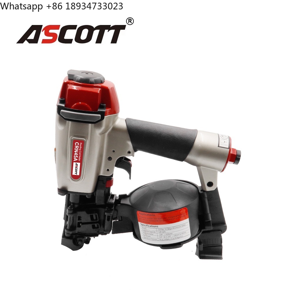 Coil Roofing Nailer Pneumatic 15 Degree - 경량 및 균형 잡힌 CRN45 알루미늄
