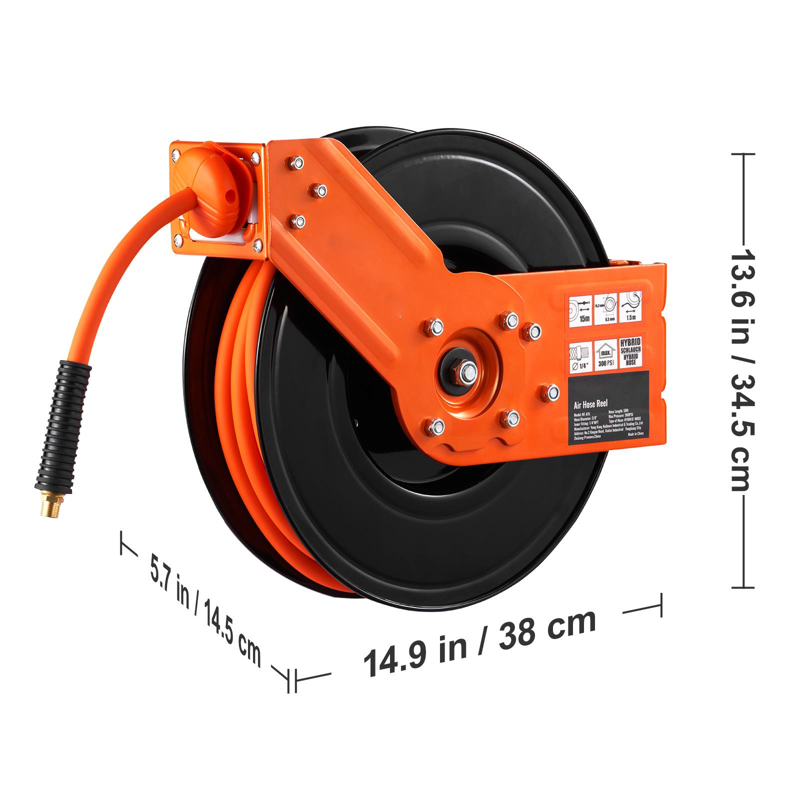 자동 감김식 에어 호스 릴, 3/8인치 x 50피트,  - Air Compressor Air Hose 3/8 Hybrid 50Ft 리뷰 및 가격