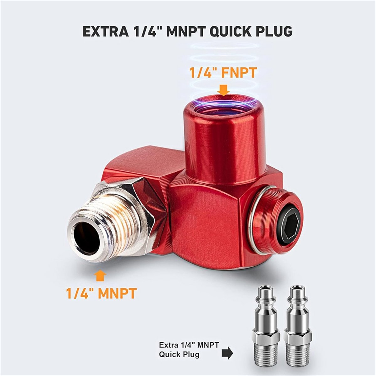 AT16 2팩 1/4인치 NPT 360도 회전 에어 호 - Swivel Air Hose Fitting Quick Connect 1/4 리뷰 및 가격