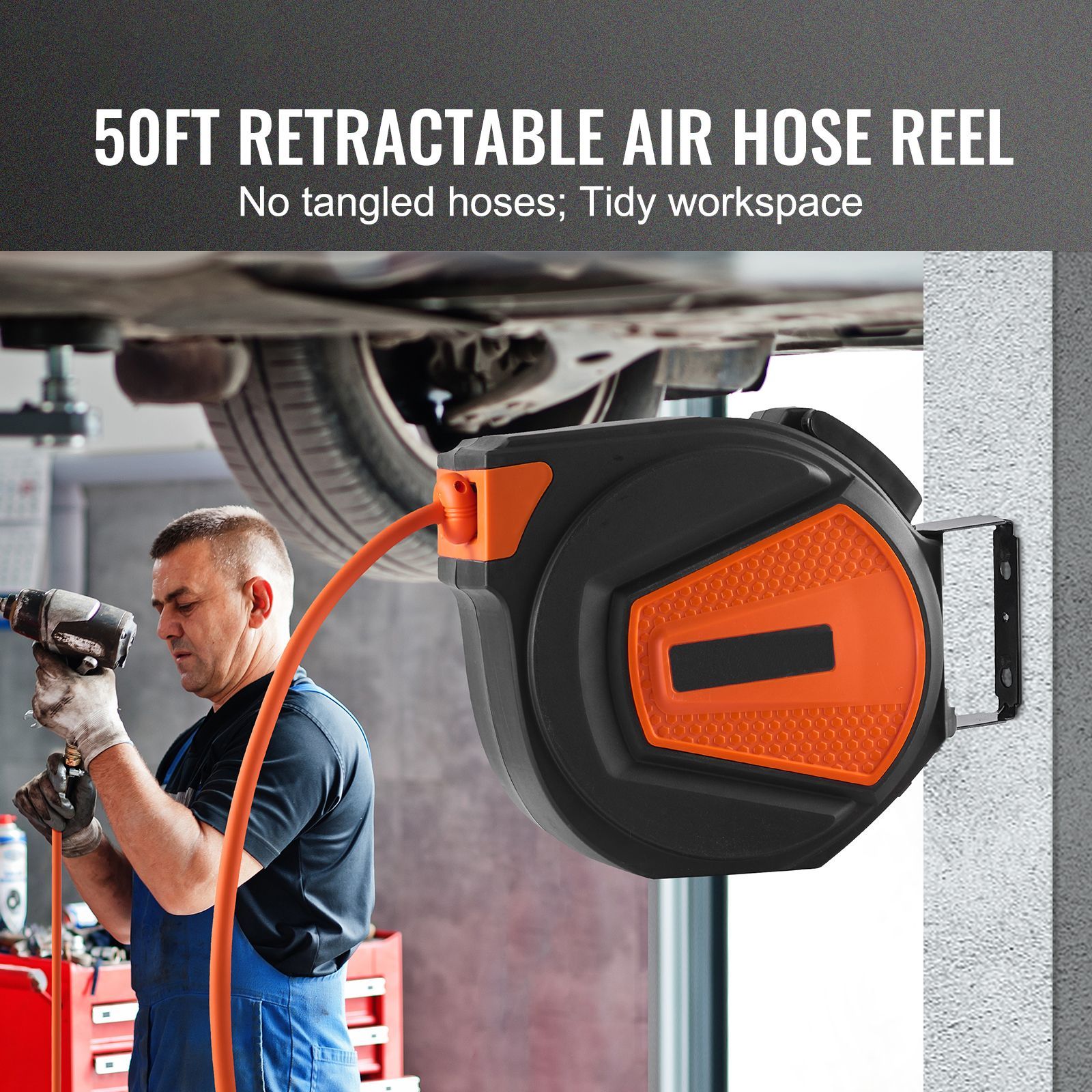 자동 감김식 에어 호스 릴, 3/8인치 x 50피트,  - Air Compressor Air Hose 3/8 Hybrid 50Ft 리뷰 및 가격