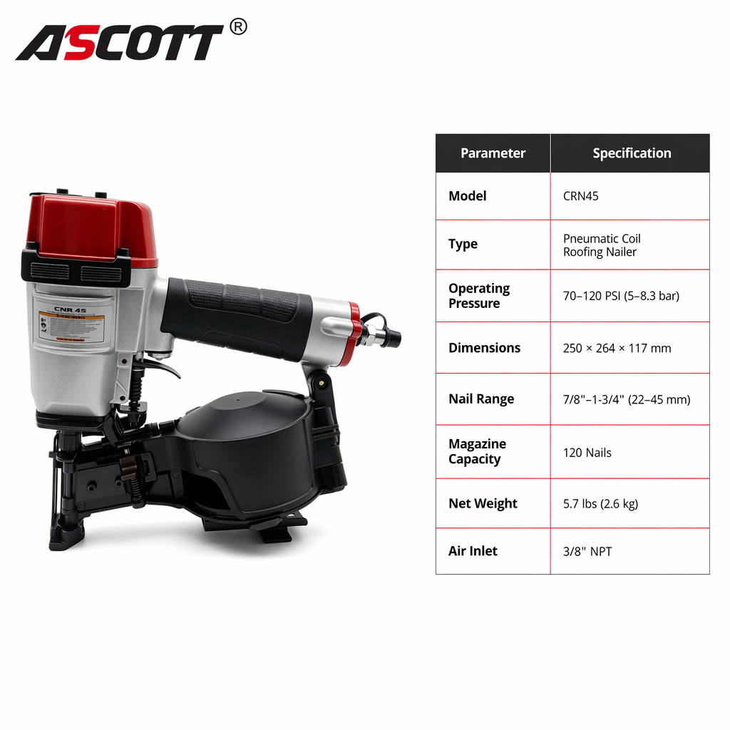 아스콧 CRN45 루핑 코일 네일러 15도 공압 네일건 - Coil Roofing Nailer Pneumatic 15 Degree 리뷰 및 가격