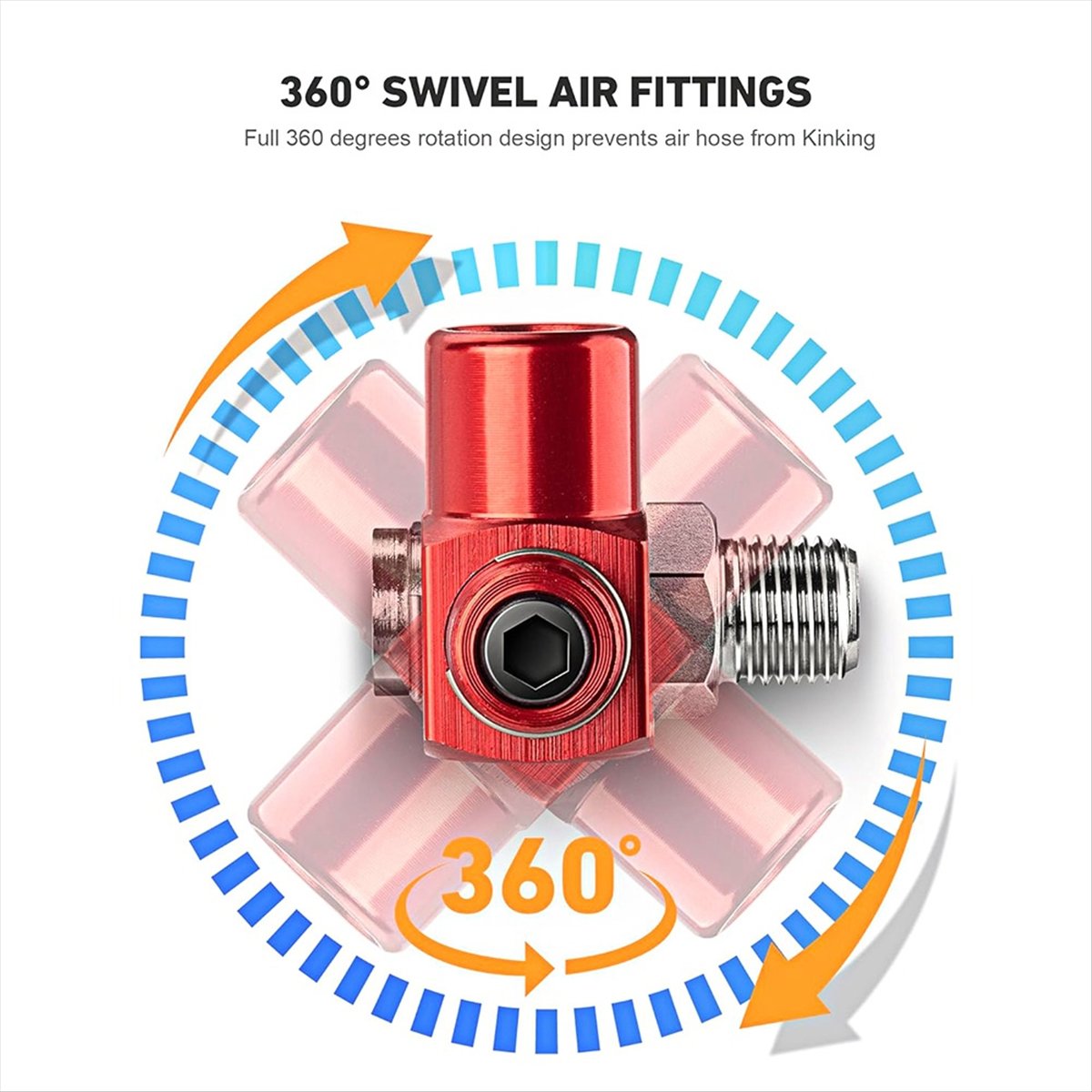 A24I 2팩 1/4인치 NPT 360도 회전 에어 호 - Swivel Air Hose Fitting Quick Connect 1/4 리뷰 및 가격