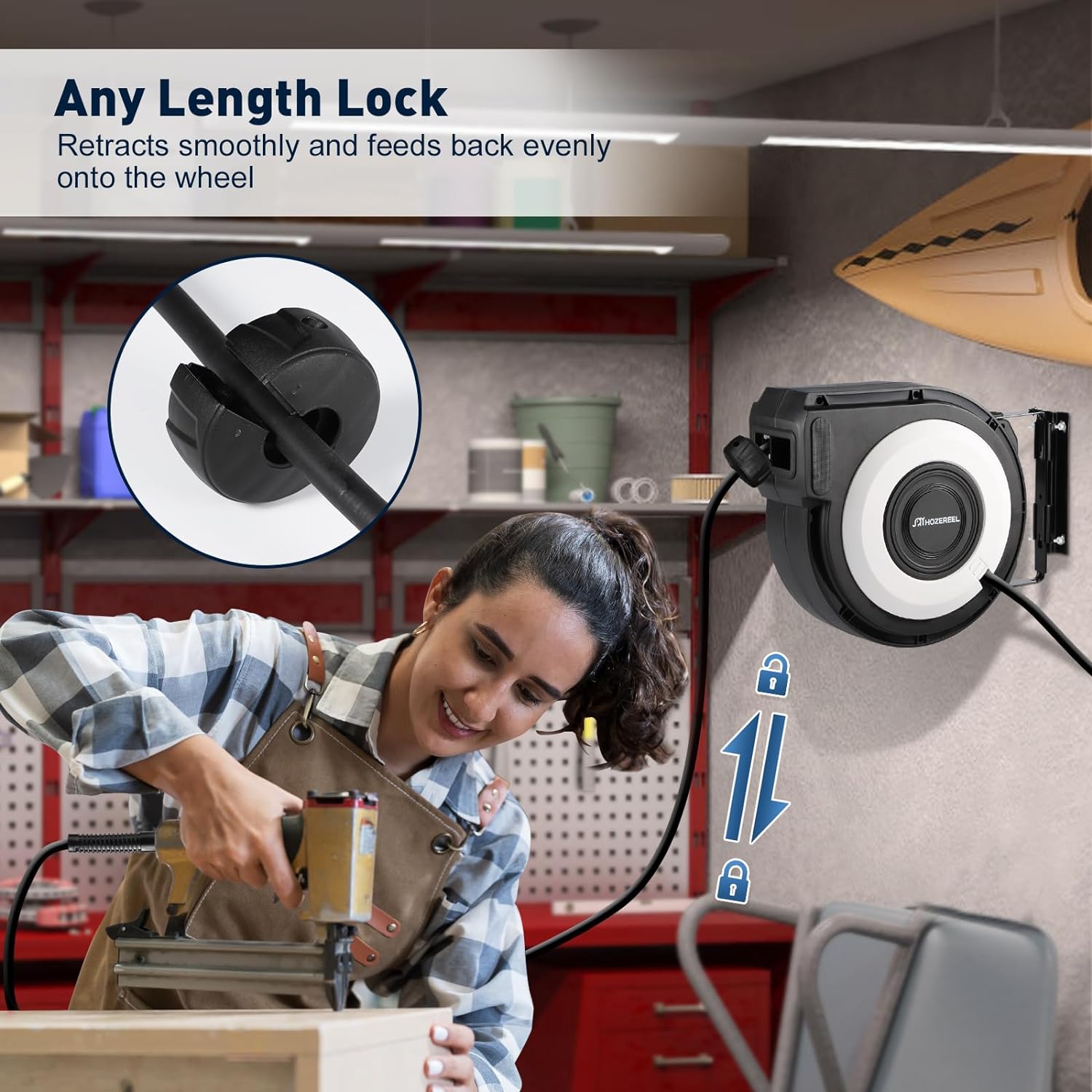 접이식 에어 호스 릴, 3/8인치 X 50+5피트 하이 - Air Compressor Air Hose 3/8 Hybrid 50Ft 리뷰 및 가격