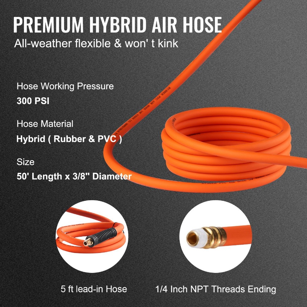 VEVOR 접이식 에어 호스 릴, 3/8인치 X 50피 - Air Compressor Air Hose 3/8 Hybrid 50Ft 리뷰 및 가격