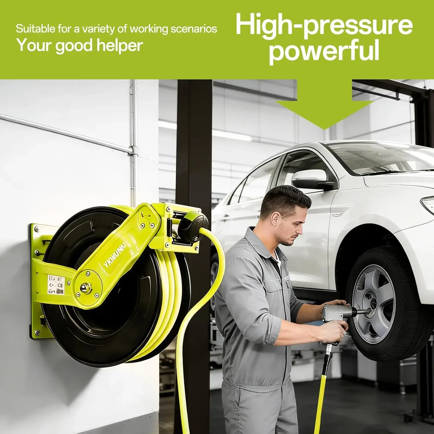 자동 되감기 기능이 있는 3/8인치 x 50피트 하이브 - Air Compressor Air Hose 3/8 Hybrid 50Ft 리뷰 및 가격